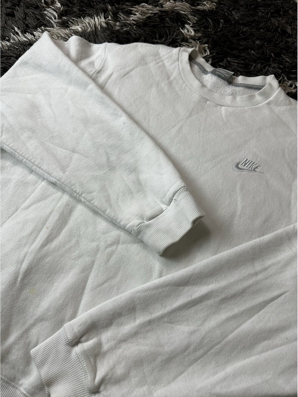 VTG 90s Nike Sportswear Embroidered Small Swoosh Sweatshirt White Men’s Large